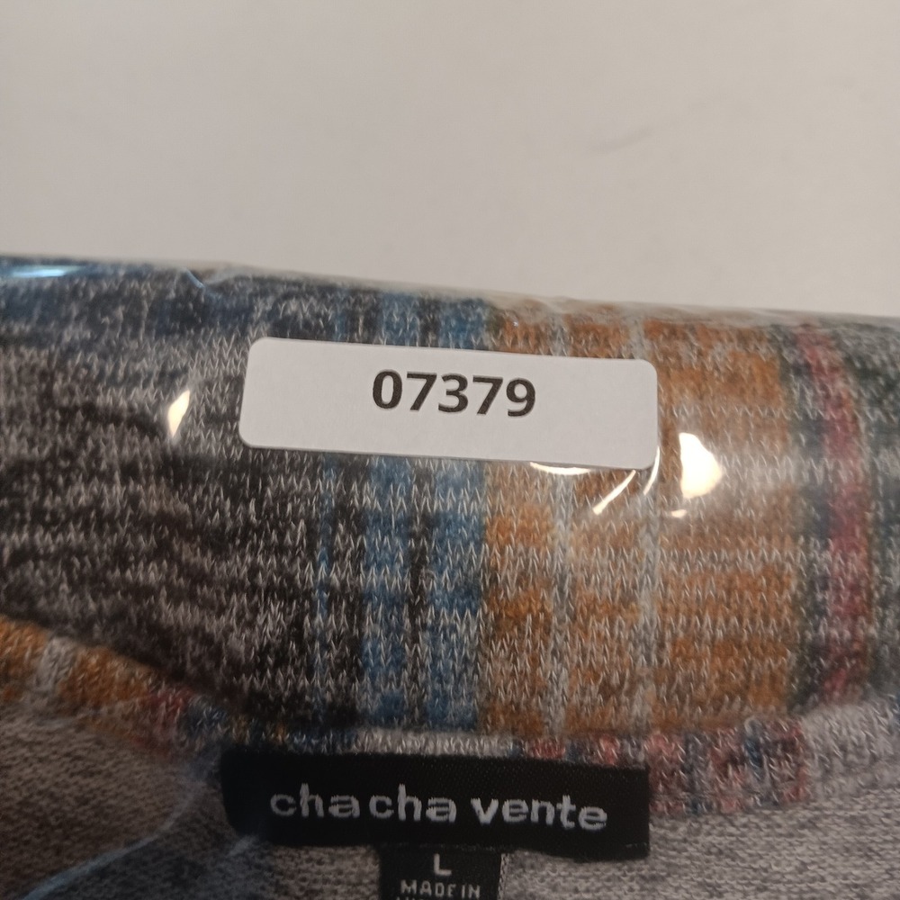 Chacha Vente Tunic Top Women L Multicolor Vertical Stripe Raglan A1330-K243-ST - Picture 7 of 7